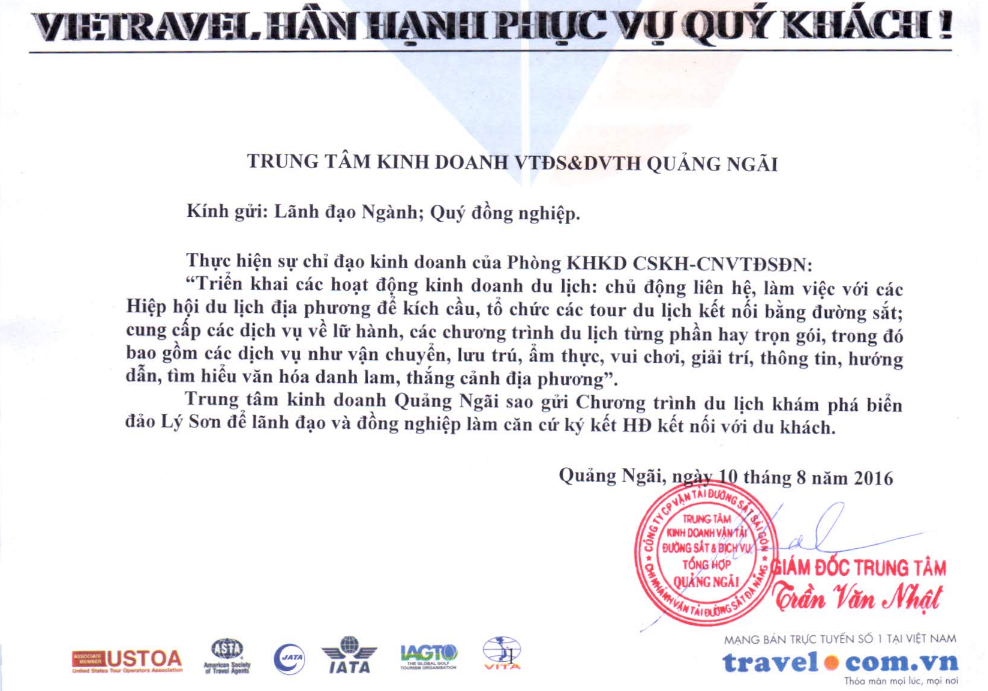 Triển khai các tour du lịch kết nối bằng đường sắt tại Thành phố Quảng Ngãi